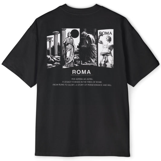 Camiseta tipo Oversized negra VORIK | Roma